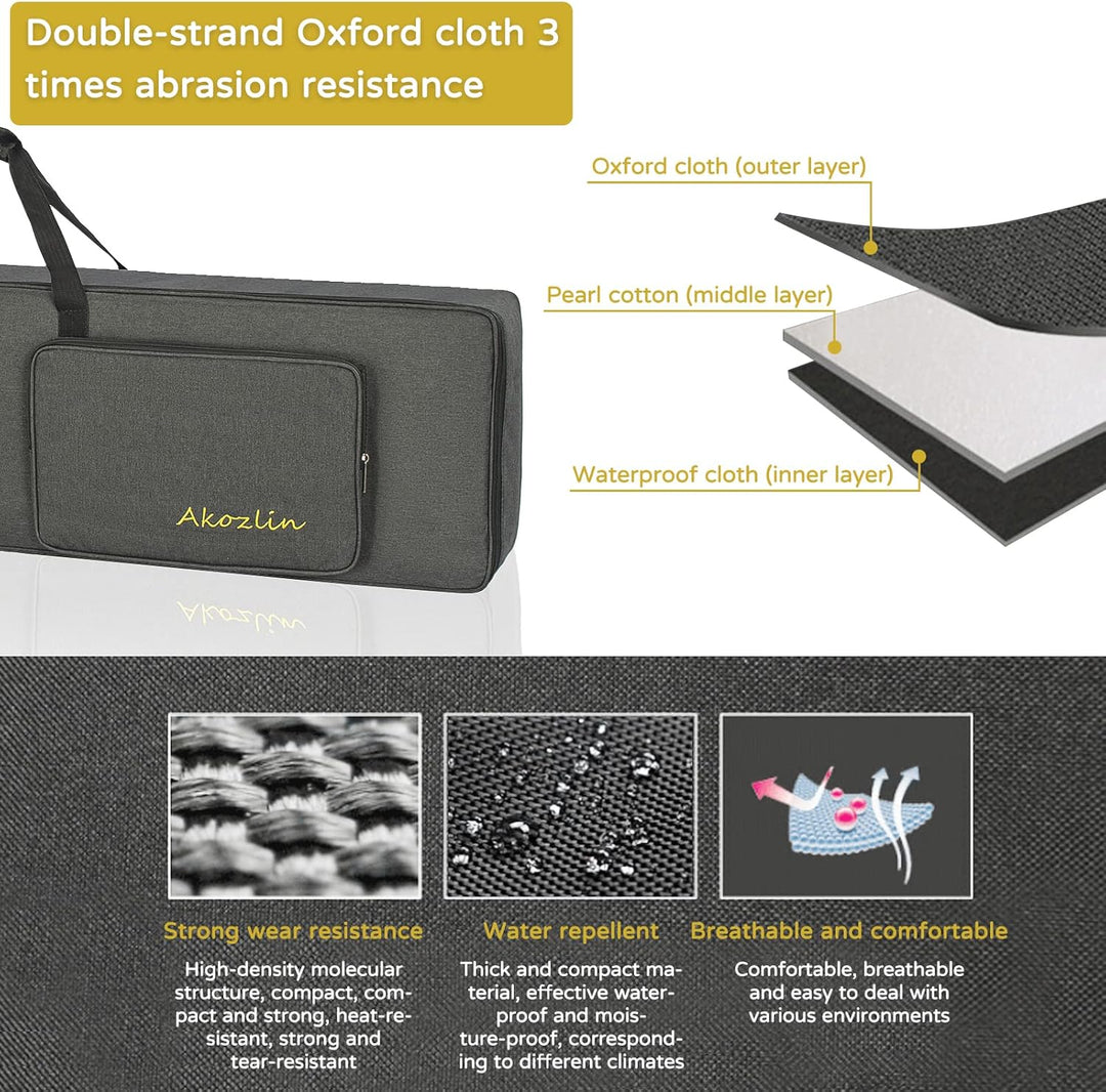 AKOZLIN Gigbag für 88 Tasten, tragbar, langlebig, für E-Piano, gepolstert, universal, wasserdicht, O