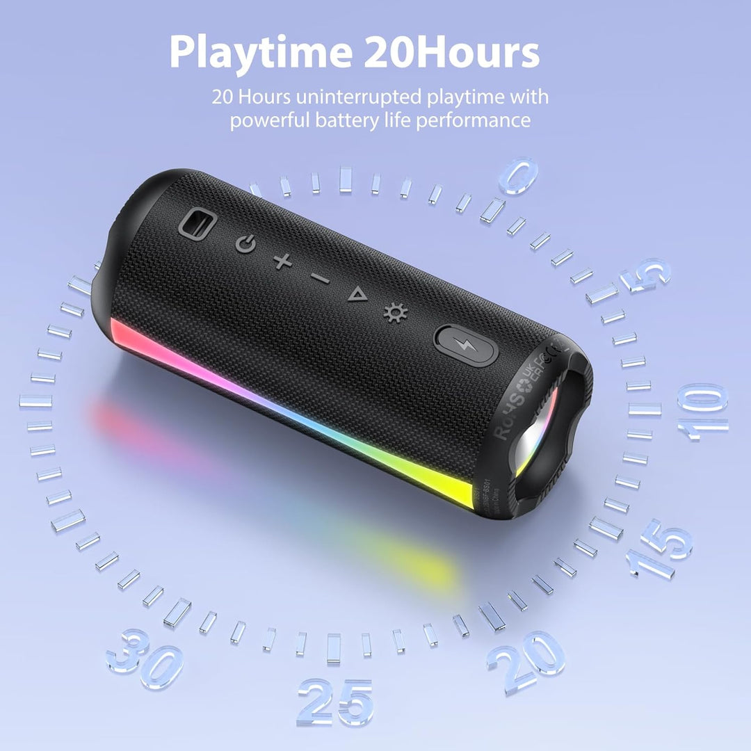 Bluetooth Lautsprecher, 2026 Musikbox Bluetooth 5.4 mit RGB Lichter, Tragbarer Lautsprecher Freispre