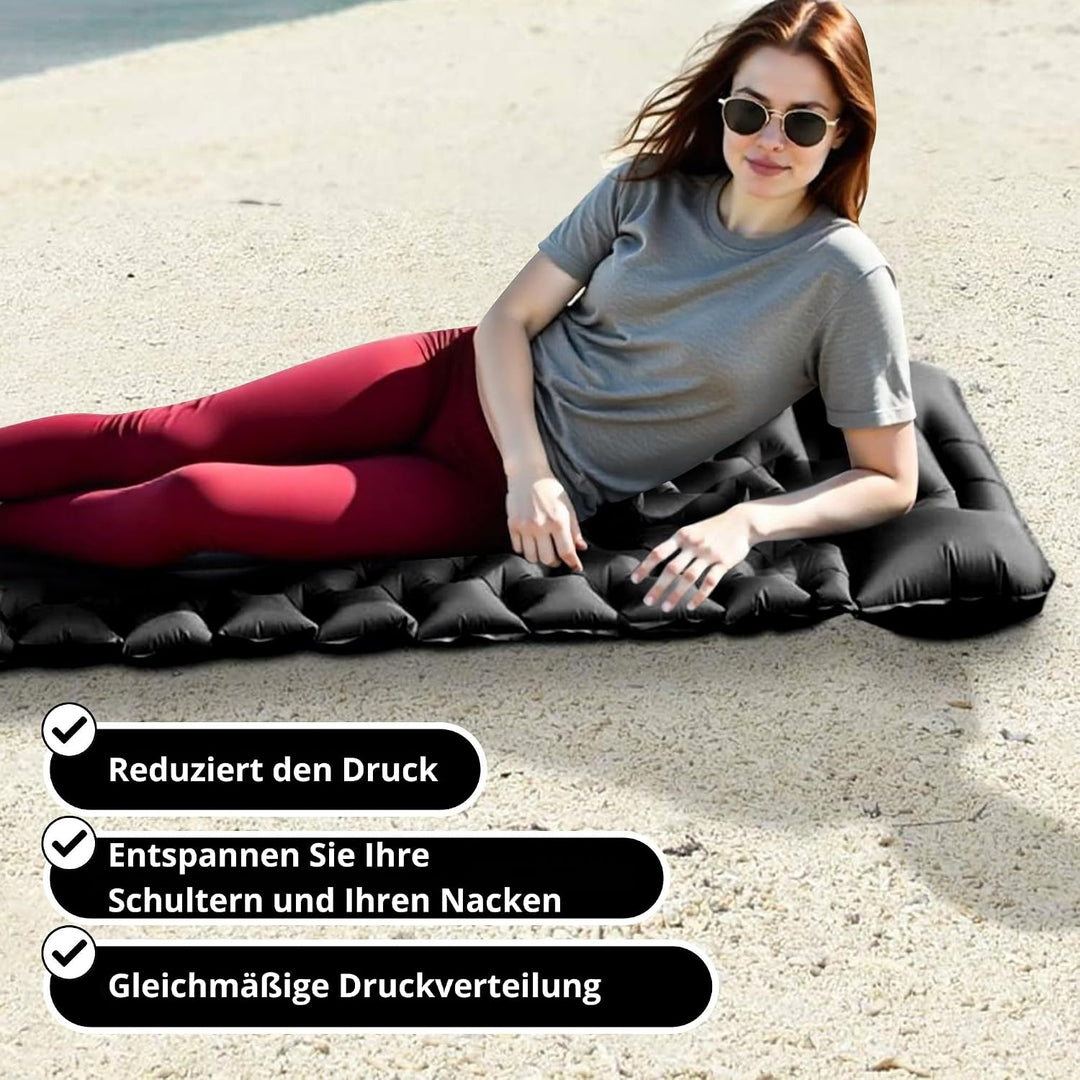 Aufblasbare Einzel-Schlafmatratze Für Camping – Selbstaufblasbare Luftmatratze Mit Integrierter Fuss