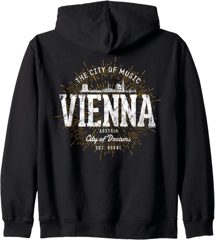 Vienna Austria Vintage Style Retro Österreich Wien Kapuzenjacke