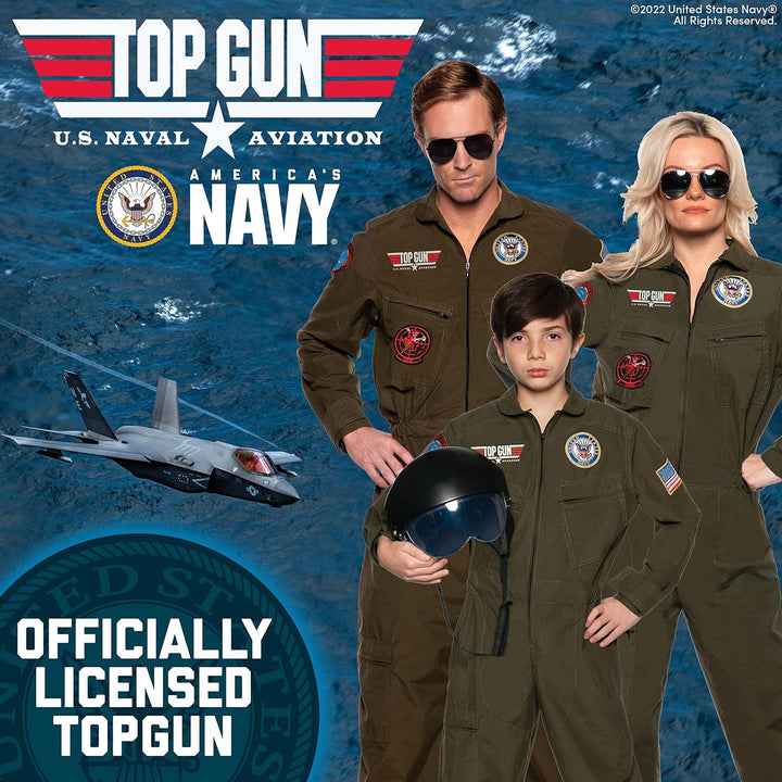 UNDERWRAPS US Navy Top Gun Men's Jumpsuit Fancy Dress Costume 2X-Large