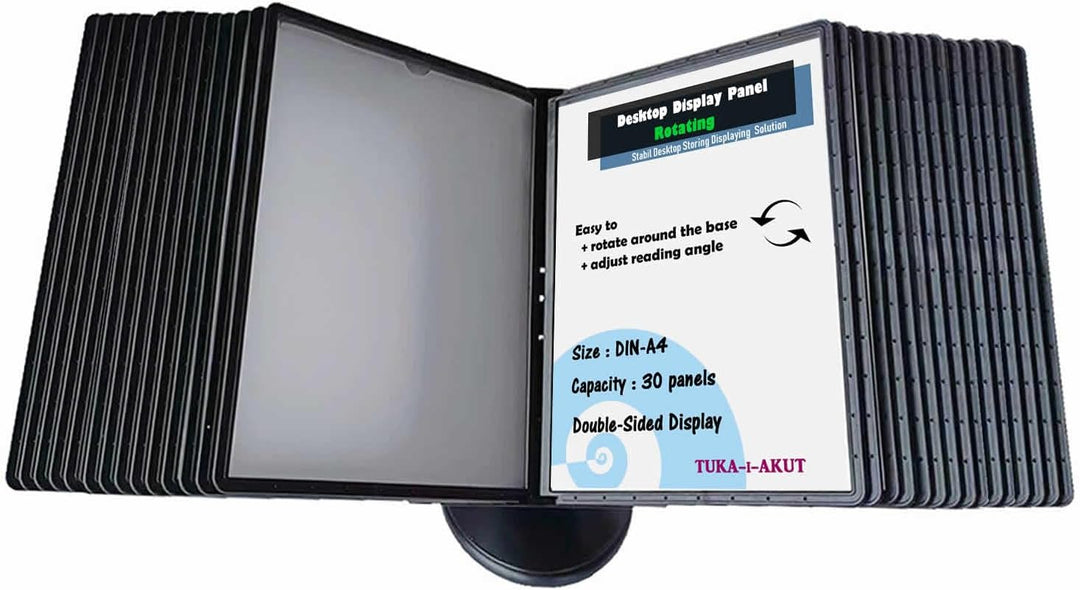 TUKA-i-AKUT 30 Sichttafeln Tisch-Sichttafel Aufsteller 360° Drehbar + Neigungswinkel Verstellbar, DI