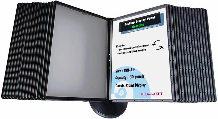 TUKA-i-AKUT 30 Sichttafeln Tisch-Sichttafel Aufsteller 360° Drehbar + Neigungswinkel Verstellbar, DI
