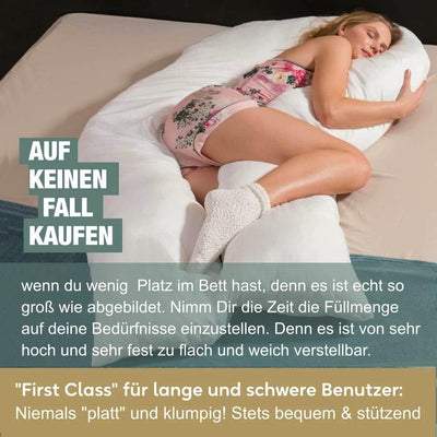 Traumreiter Jumbo XXL Seitenschläferkissen mit Bezug Baumwolle Grau - Schwangerschaftskissen U Form