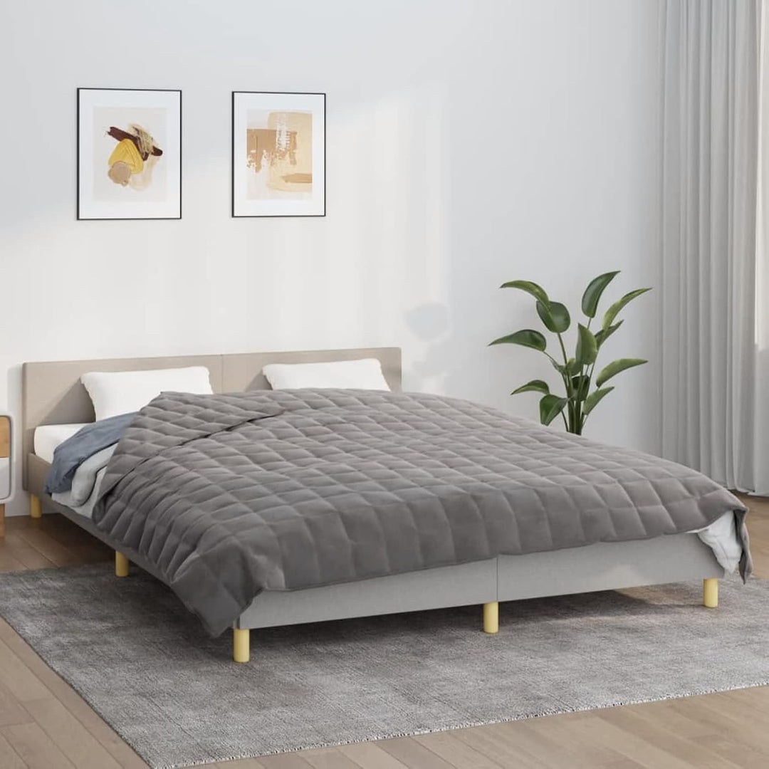Gewichtsdecke Grau 220x240 cm 15 kg Stoff Schwere Decke für tiefen Schlaf und bessere Erholung