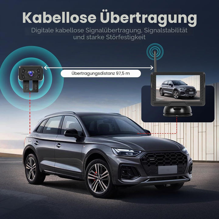 Hodozzy Drahtloses Rückfahrkamera Kit mit 4,3&