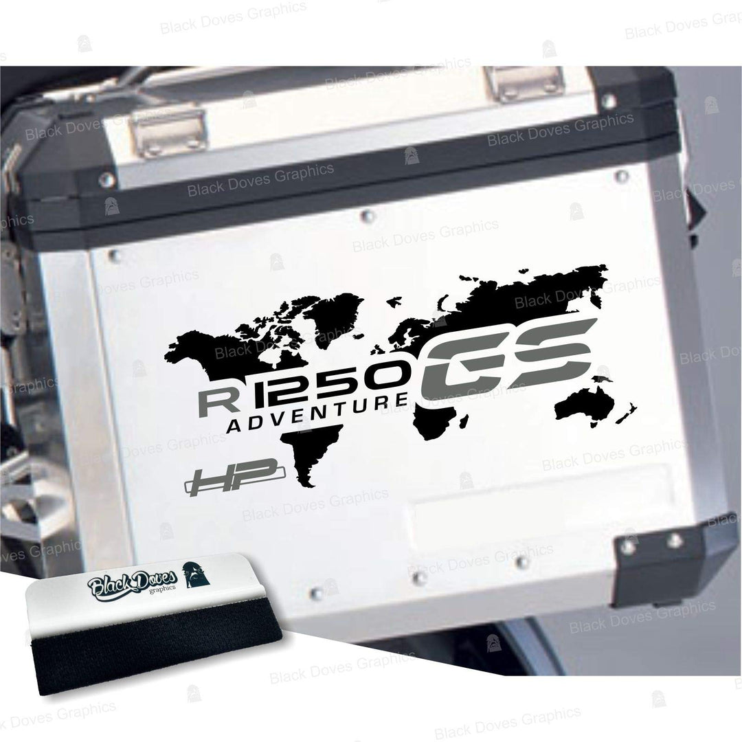 Black Doves Graphics 2pcs Aufkleber R1250GS HP Adventure kompatibel für Motorrad R1250 GS HP R 1250