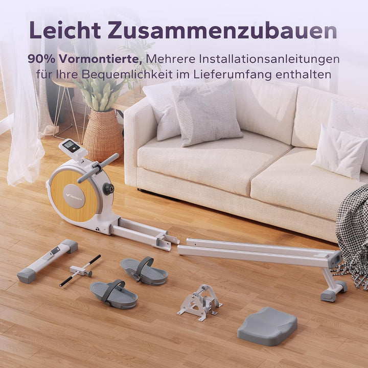MERACH Rudergerät für Zuhause, Magnetisches Bluetooth Rudergeräte mit 16 Widerstandsstufen, Upgrade