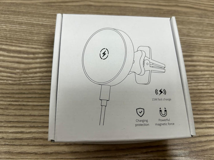 MAGJIEYX Kabelloses Magsafe Ladegerät Autohalterung,【1300g Starker Magnet】 Auto Handyhalterung Qi Wi