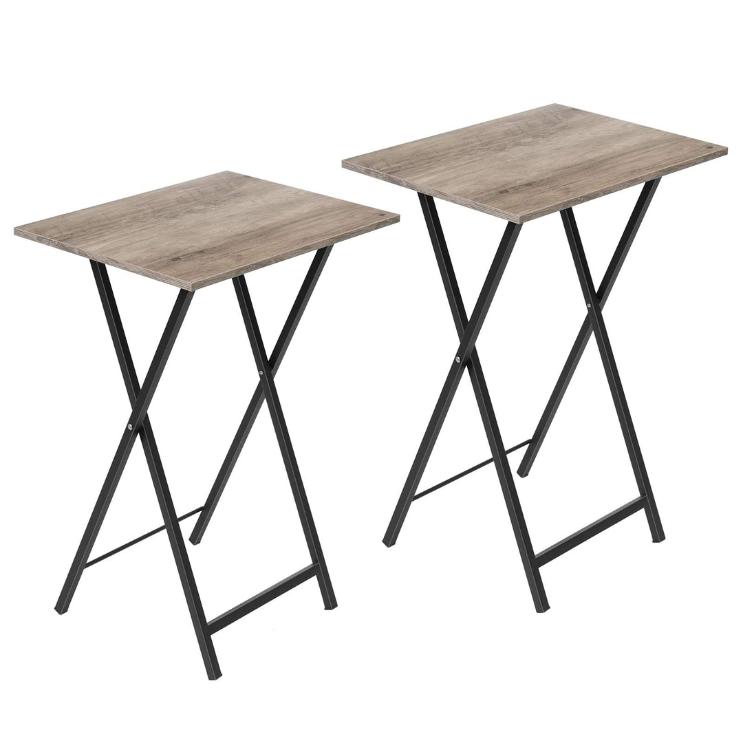 HOOBRO Beistelltisch, Klappbar Tablett Tisch, Sofatisch 2er Set, Serviertisch Snack Tisch Industries
