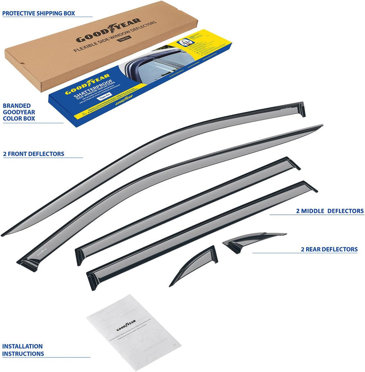 Goodyear Windabweiser für/kompatible mit Toyota RAV4 2019-2025 (V) - Stick-on Regenabweiser - Autofe