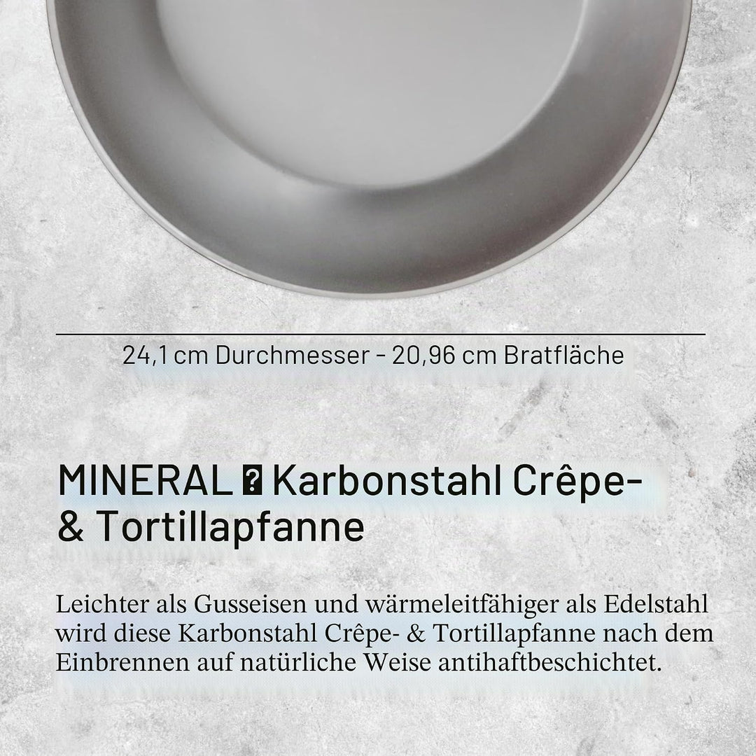 De Buyer - Crêpe-Pfanne MINERAL B aus Eisenstahl -24 cm Durchmesser - 5615.24
