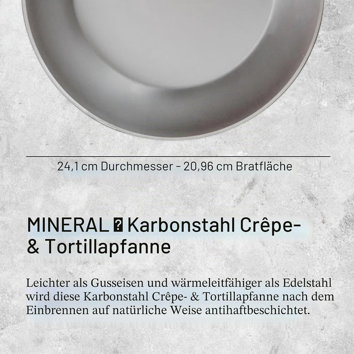 De Buyer - Crêpe-Pfanne MINERAL B aus Eisenstahl -24 cm Durchmesser - 5615.24