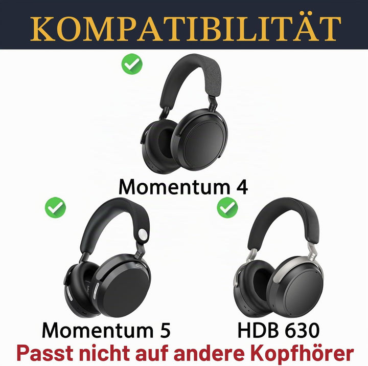 SOULWIT Lammfell Ersatz Ohrpolster für Sennheiser HDB 630/Momentum 5/Momentum 4 Wireless Kopfhörer,