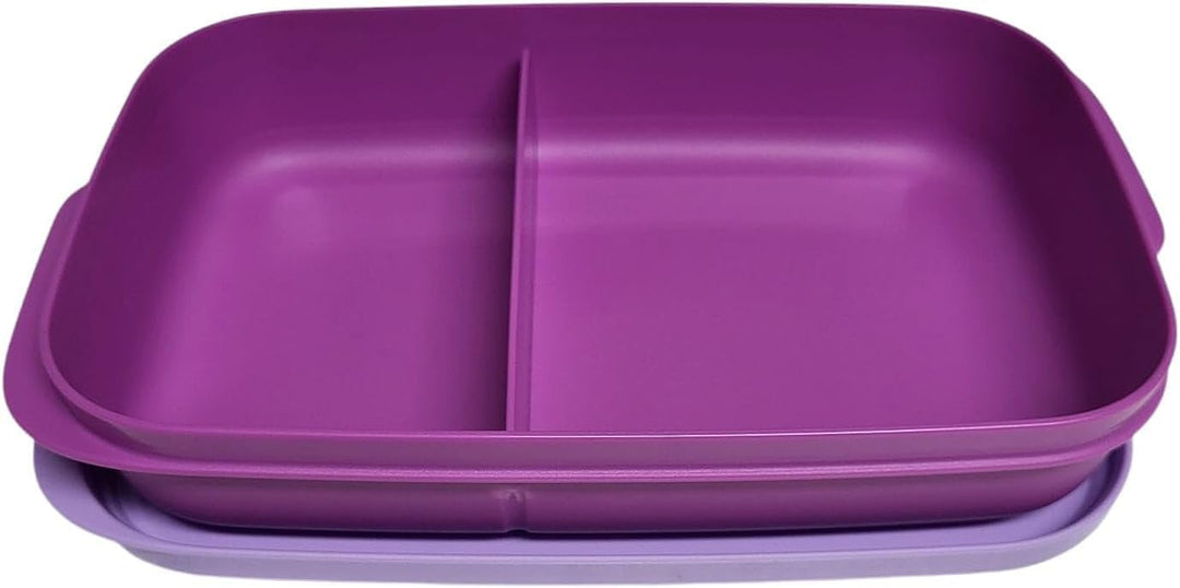 Tupperware to Go Lunchbox Clevere Pause 590ml mit Trennwand Eco+ Schule Brotdose mit Abteilung viole