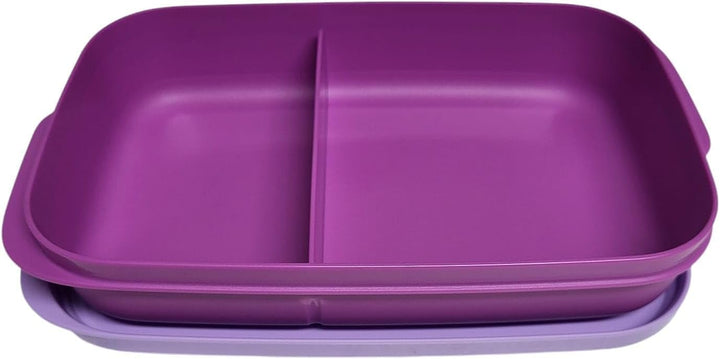 Tupperware to Go Lunchbox Clevere Pause 590ml mit Trennwand Eco+ Schule Brotdose mit Abteilung viole