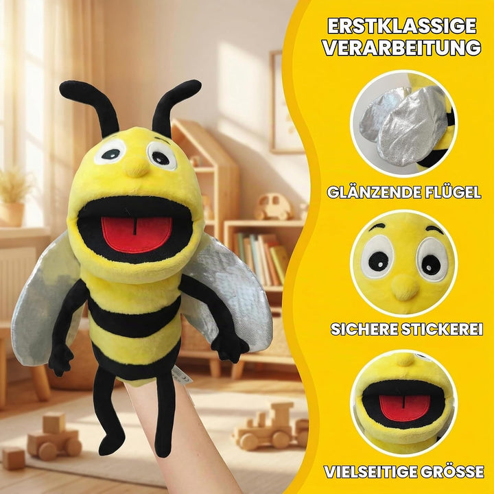 Insekten-Handpuppen für Kinder, Kleinkinder, inklusive Bienen, Schmetterlingen, Libellen usw. mit be