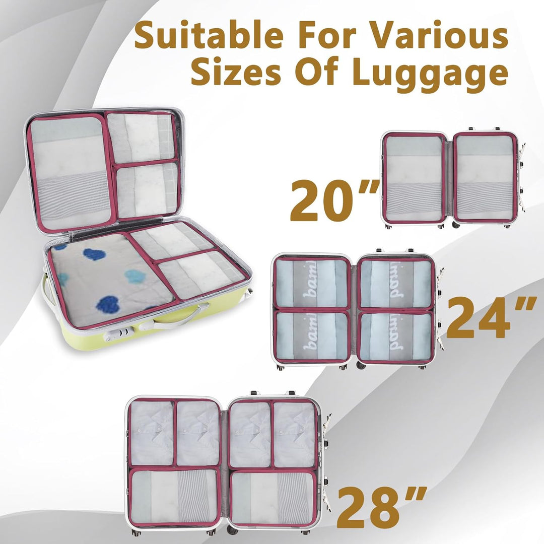 Grosse Koffer Organizer Set 12-teilig, Wasserdichte Packwürfel, Travel Organizer zum Gepäckpacken, F
