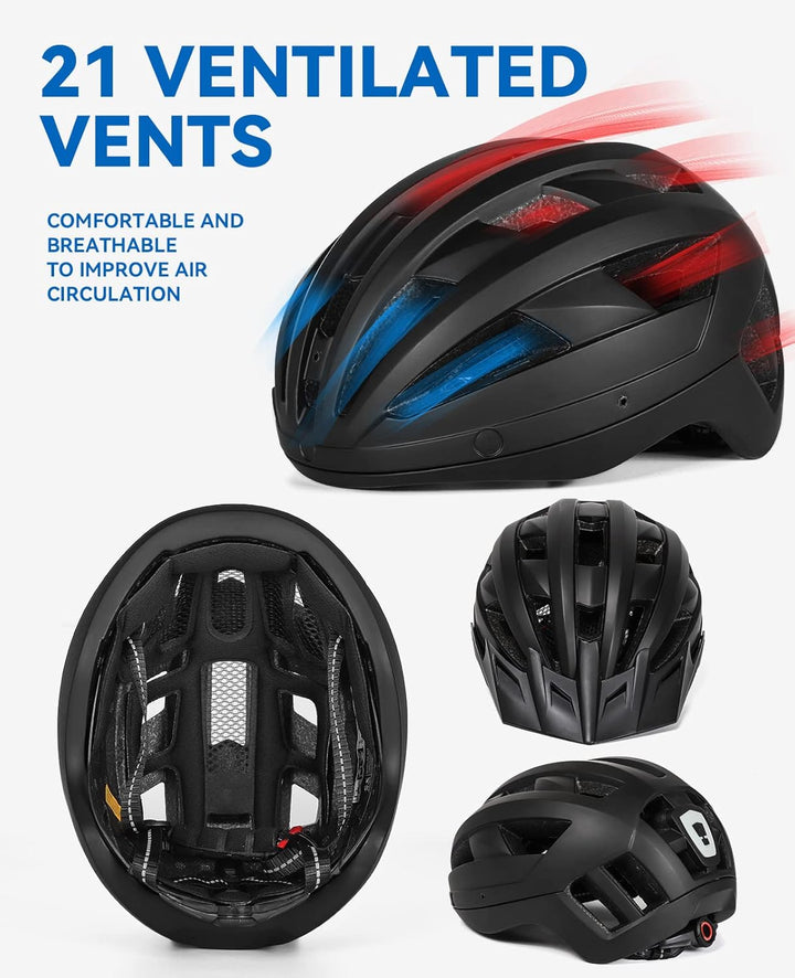 FUNWICT Fahrradhelm mit Visier für Herren Damen, Leichte Fahrradhelm mit Magnetischem Brille und USB