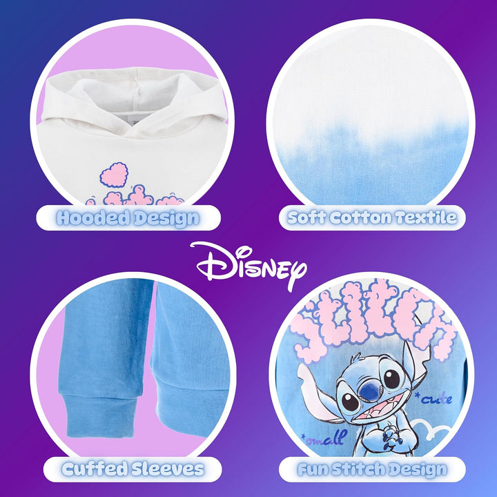 Disney Stitch Mädchen Kapuzenpullover, Sweatshirt für Kinder, Grössen 3 bis 8 Jahre 8 Jahre Blau, 8