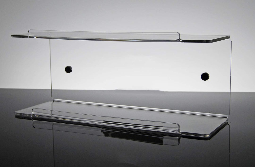 Badregal mit zwei Einlegeböden aus transparentem Plexiglas, Motiv: Temi (40 × 14 × 16 cm)
