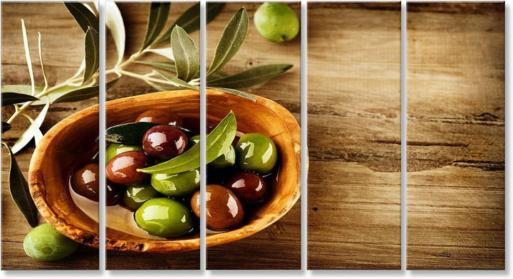 islandburner Bild auf Leinwand Oliven und Olivenöl Wandbild, Poster, Leinwandbild HTZ-5P, Leinwand 1
