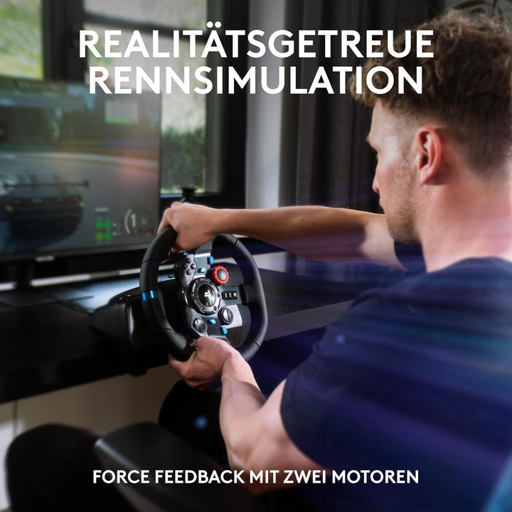Logitech G G29 SE Driving Force Rennlenkrad und Pedale, Force Feedback, echtes Leder + Logitech G Dr