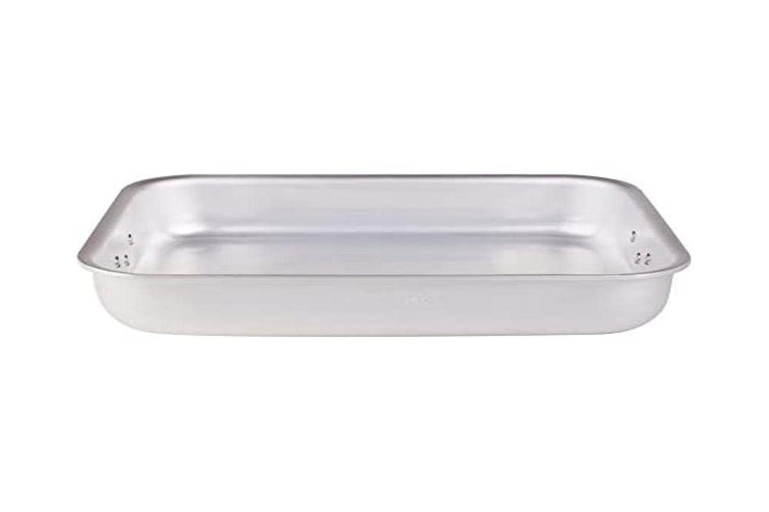 Pentole Agnelli Bräter, eckig, mit 2 Griffen, Aluminium, Dicke: 5 mm, Silber 35 cm Silber/schwarz, 3