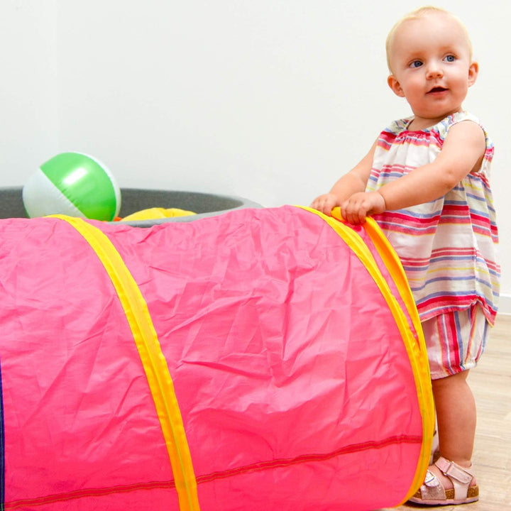LittleTom Spieltunnel für Kinder - 180x46 Activity Spieltunnel Baby Turnen - Parcours Tunnel Spielze