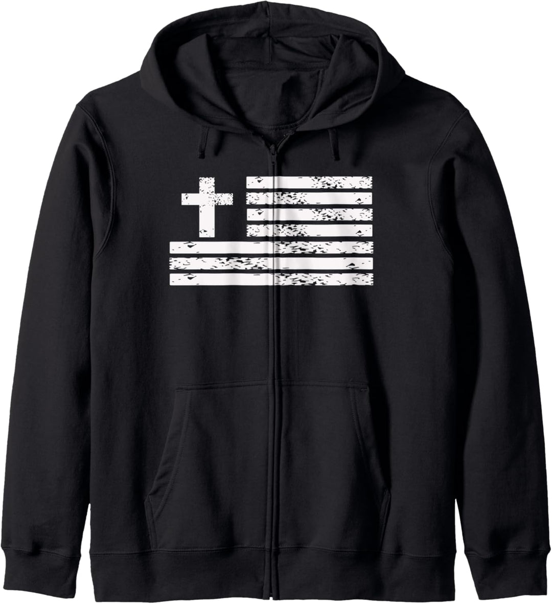 Christian Cross Flag Grunge Distressed Faith Design Kapuzenjacke