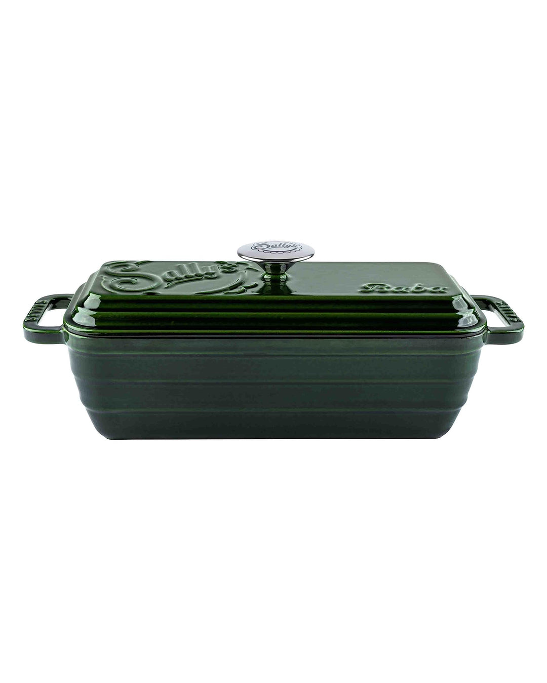 Sallys Gusseisen Brot- Backform Baba - Inklusive Brotskalpell (Hunter Green Majolika), Hunter Green