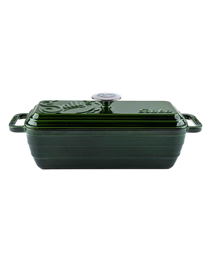 Sallys Gusseisen Brot- Backform Baba - Inklusive Brotskalpell (Hunter Green Majolika), Hunter Green