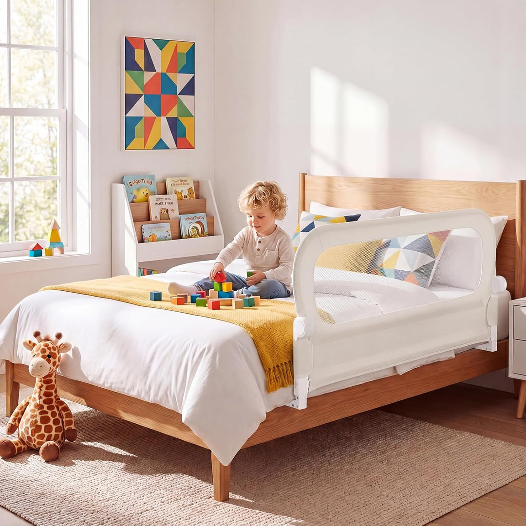 RELAX4LIFE Bettgitter Rausfallschutz, 120 x 60 cm, zusammenklappbares Bettschutzgitter, Kinderbettgi