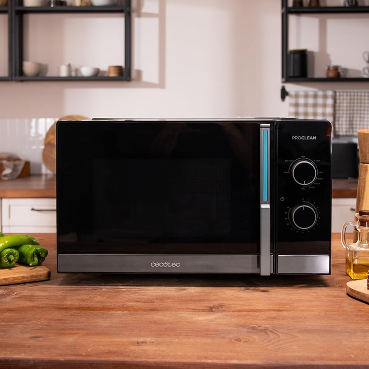 Cecotec Proclean 4120 mechanische Mikrowelle mit Grill, 23 l, 800 W und 1000 W Grill, gleichmässiges