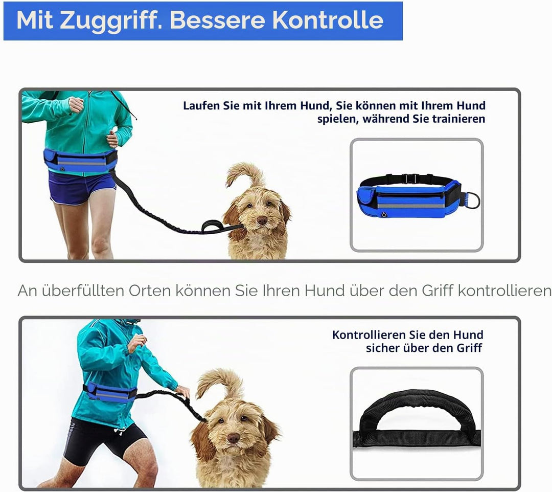 Edipets, Joggingleine Hunde, Freihändig, Laufen, Wandern, Gurtband, Anti-Stress, Reflektierend, 160-