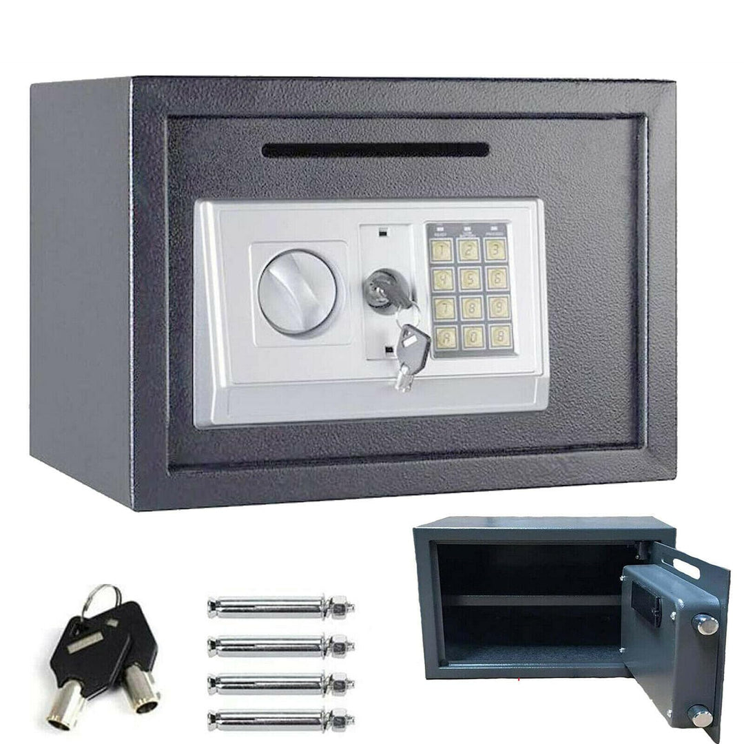 16L Tresor Feuerfest Wasserdicht Möbeltresor mit Zahlenschloss und 2 Schlüssel Eisenstahl Safe Wandt
