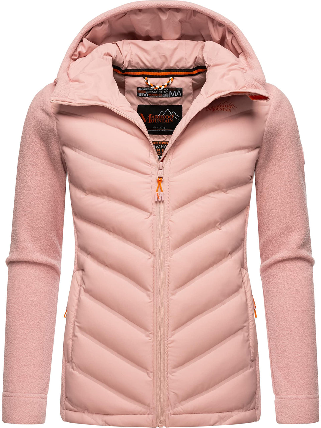 MARIKOO Damen leichte Übergangsjacke Steppjacke Mount Haruna, Powder Rose