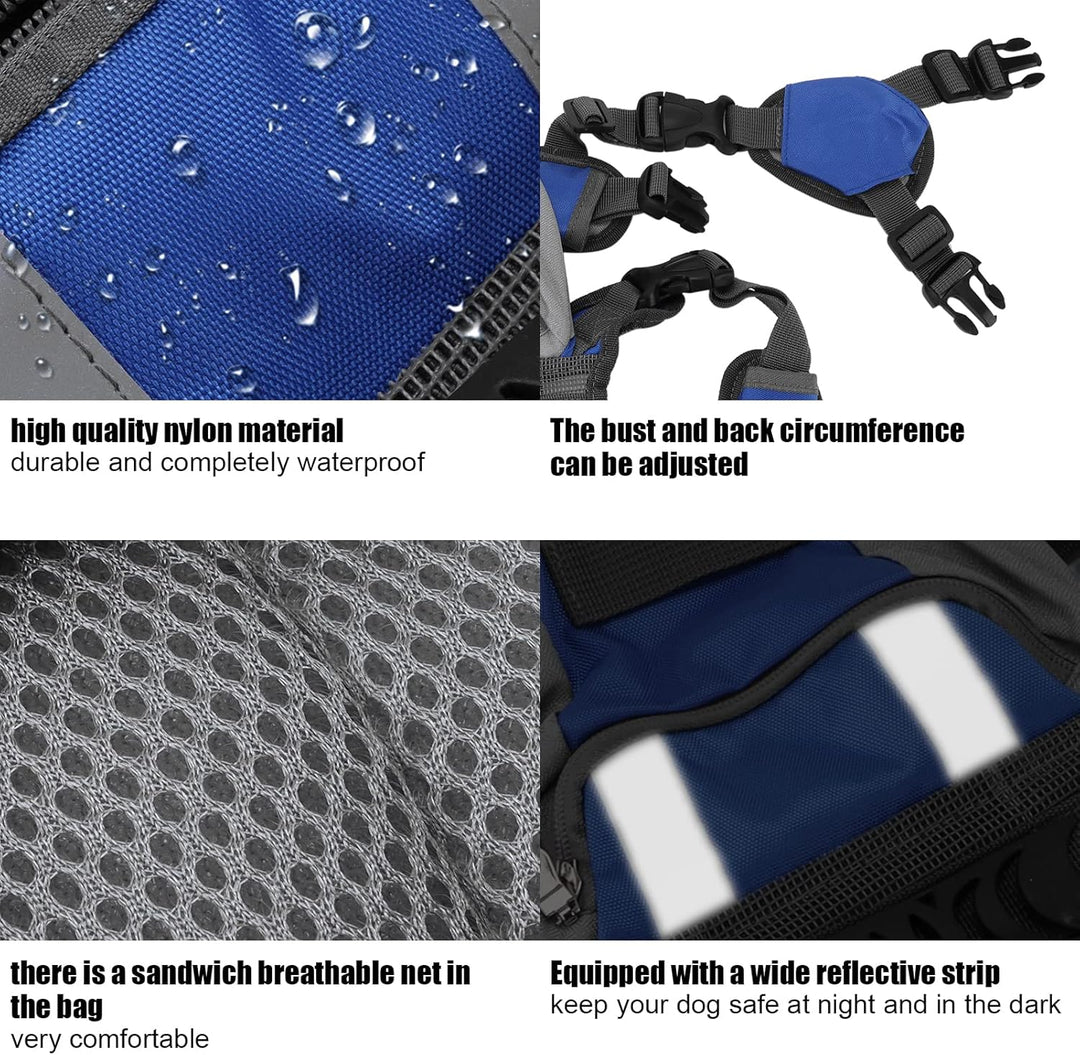 Hunderucksack, Wasserdichte Hundesatteltaschen Reflektierende Streifen Praktisch für mittelgrosse Hu