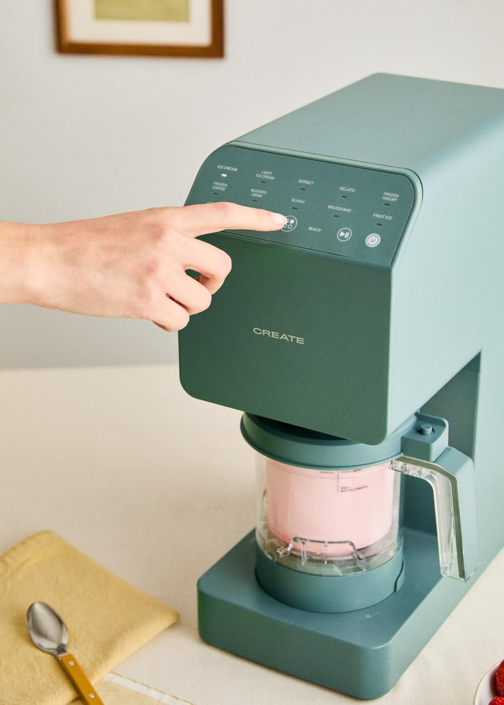 CREATE ICE CREAM MAKER STUDIO / Multifunktions-Eismaschine, 600 ml, 3 Behälter, Salbeigrün / Magnetv
