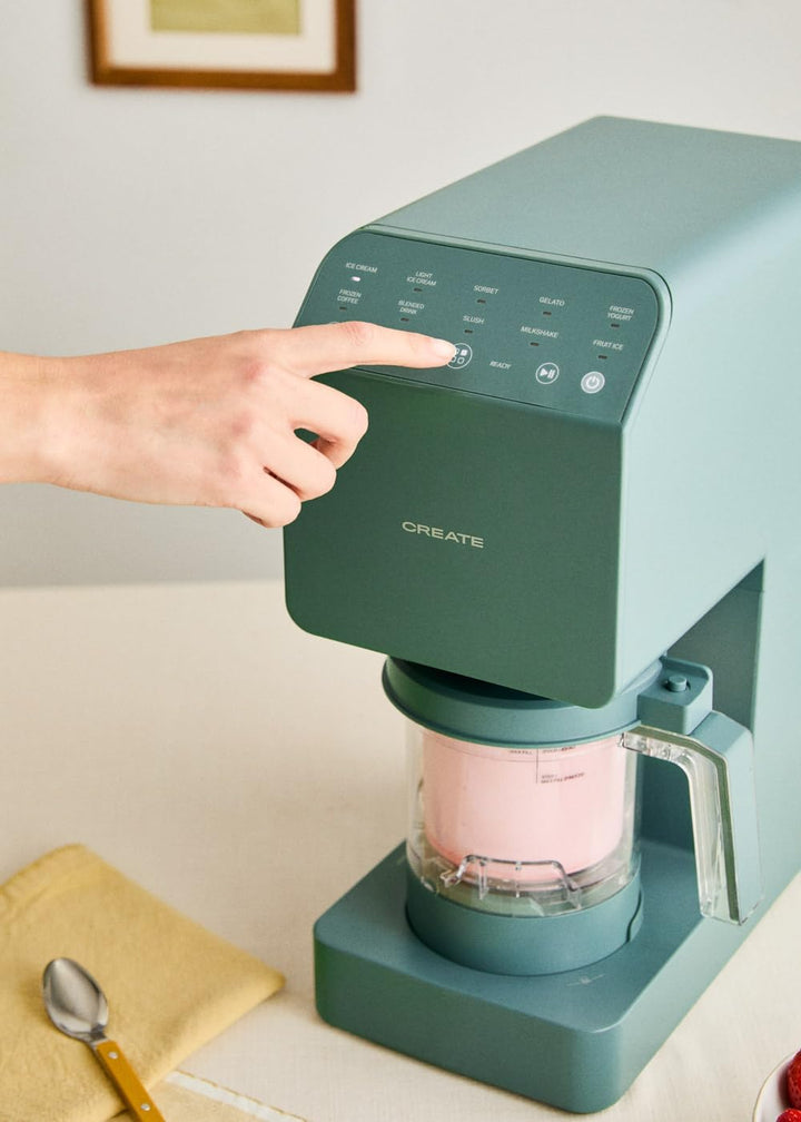 CREATE ICE CREAM MAKER STUDIO / Multifunktions-Eismaschine, 600 ml, 3 Behälter, Salbeigrün / Magnetv