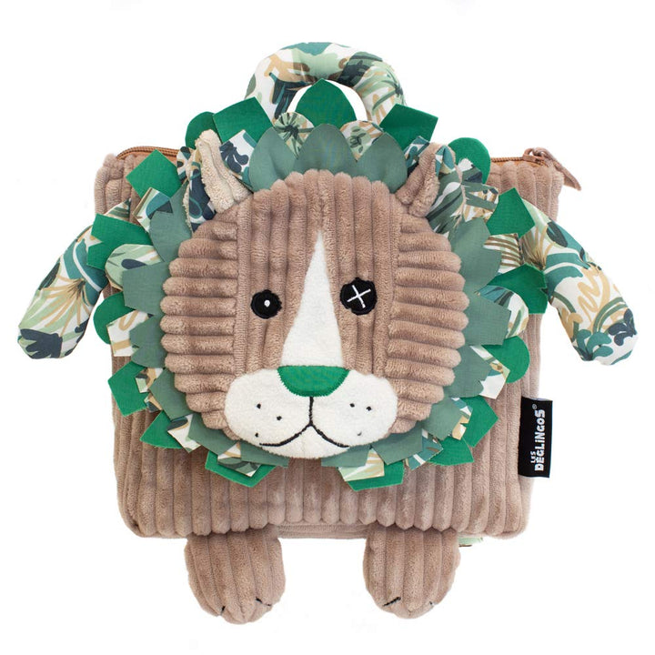 Les Déglingos® Deglingos Corduroy Rucksack Jelekros - Löwe