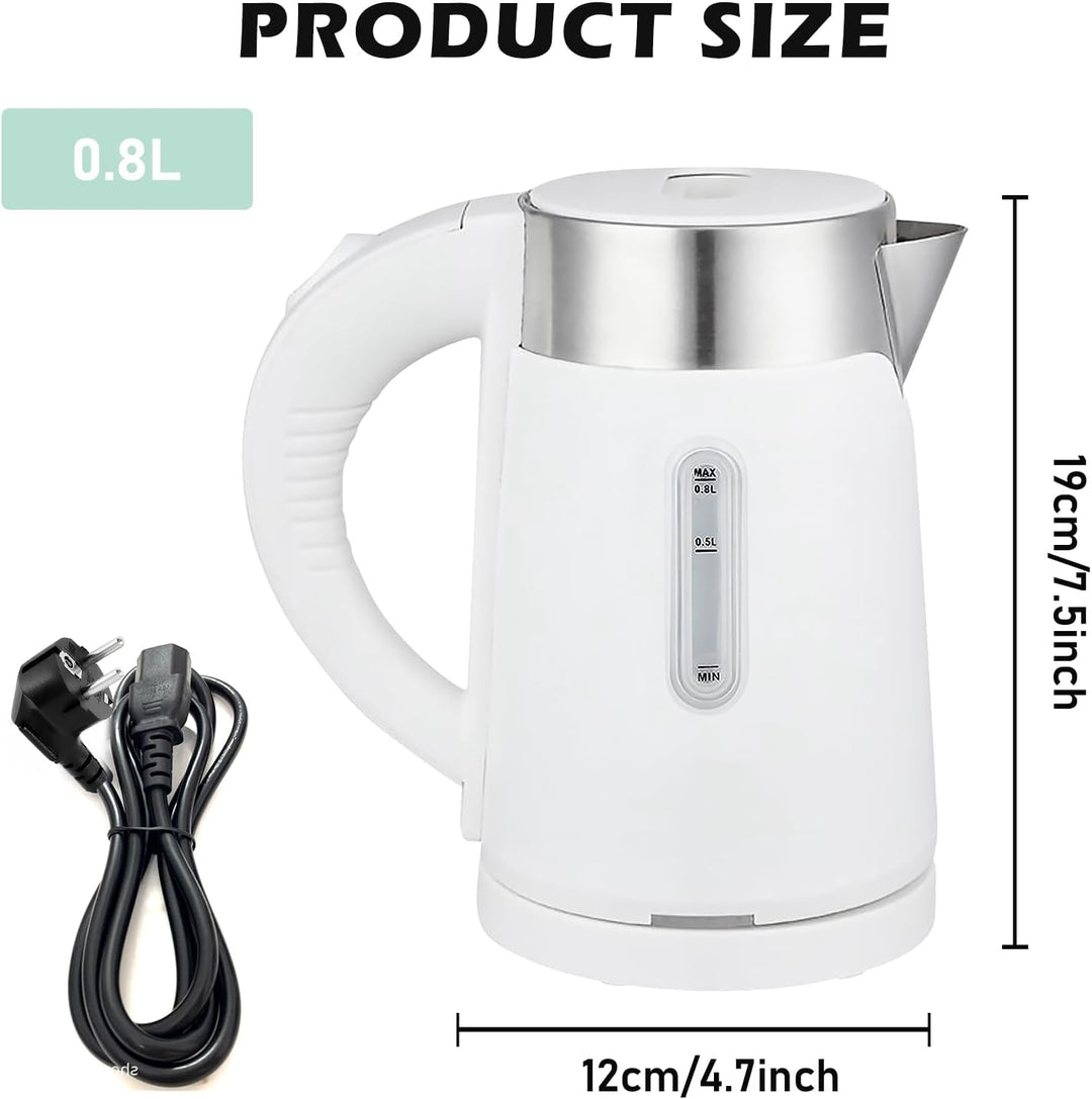 0.8L Reisekessel Edelstahl: Kleiner Wasserkocher, Doppelwandiges Design, Reise Wasserkocher, Leise T