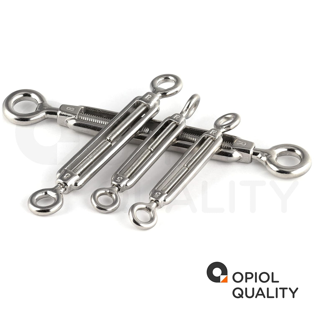 OPIOL QUALITY® Spannschloss Auge - Auge M10 aus Edelstahl A4 V4A (10 Stück) ähnl. DIN 1480 Spannschl