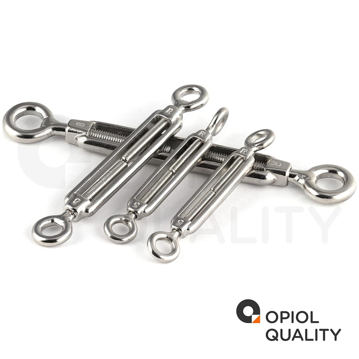 OPIOL QUALITY® Spannschloss Auge - Auge M10 aus Edelstahl A4 V4A (10 Stück) ähnl. DIN 1480 Spannschl