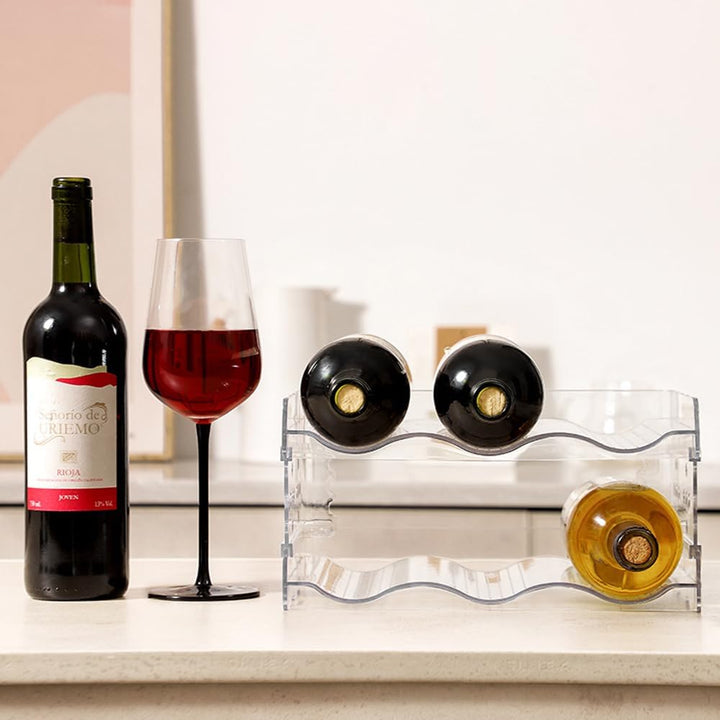 Flaschenregal Kühlschrank Flaschen Organizer,Weinregal Stapelbar,Dosenregal,Transparenter Flaschenha