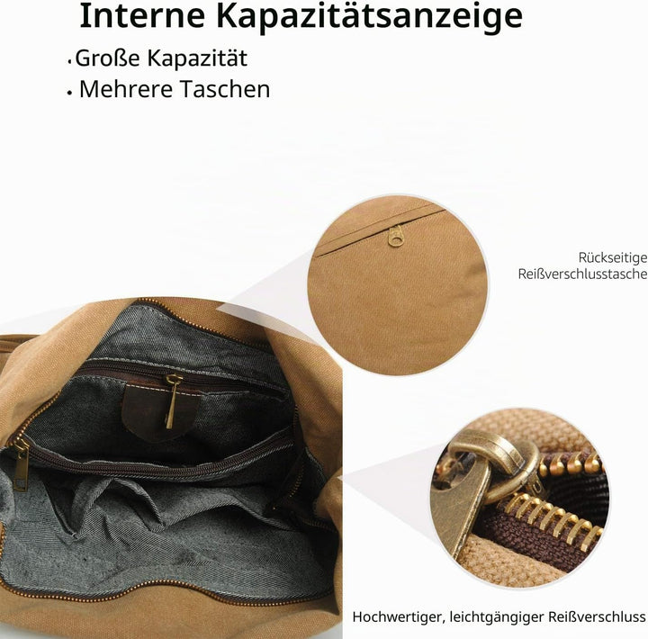 FANDARE Retro Umhängetasche Männer/Frauen 13 Zoll Laptop Business Crossbody Bag Outdoor Reise Campin