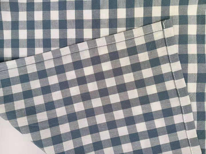 Yaland Vorhänge mit Karo-Muster Landhausstil Gardinen Karo-grösse 1x1cm Wohnzimmer Gardinenschals mi