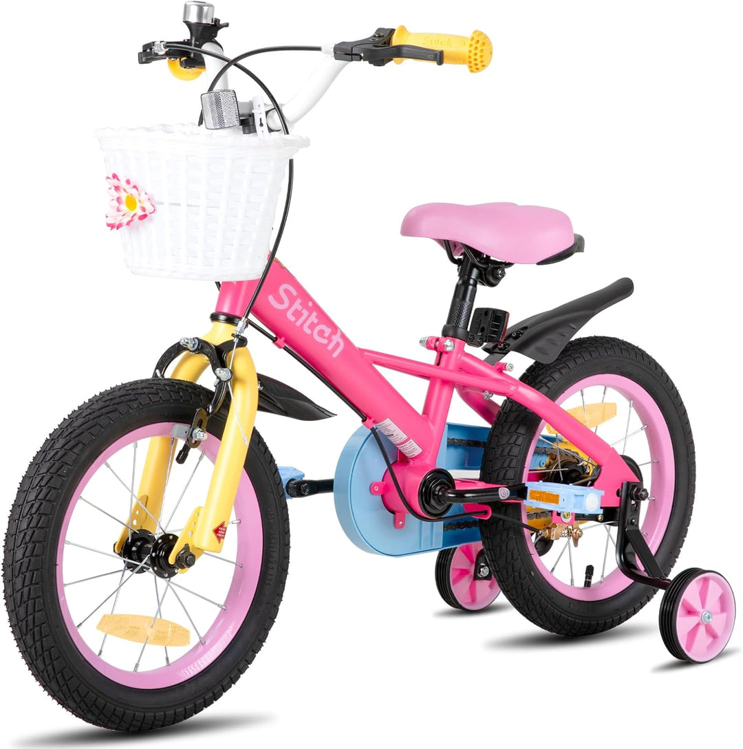 STITCH Macaron 12/14/16/18 Zoll Kinderfahrrad für 2-9 jährige Mädchen &amp; Jungen, 12/14/16/18 Zoll Mäd