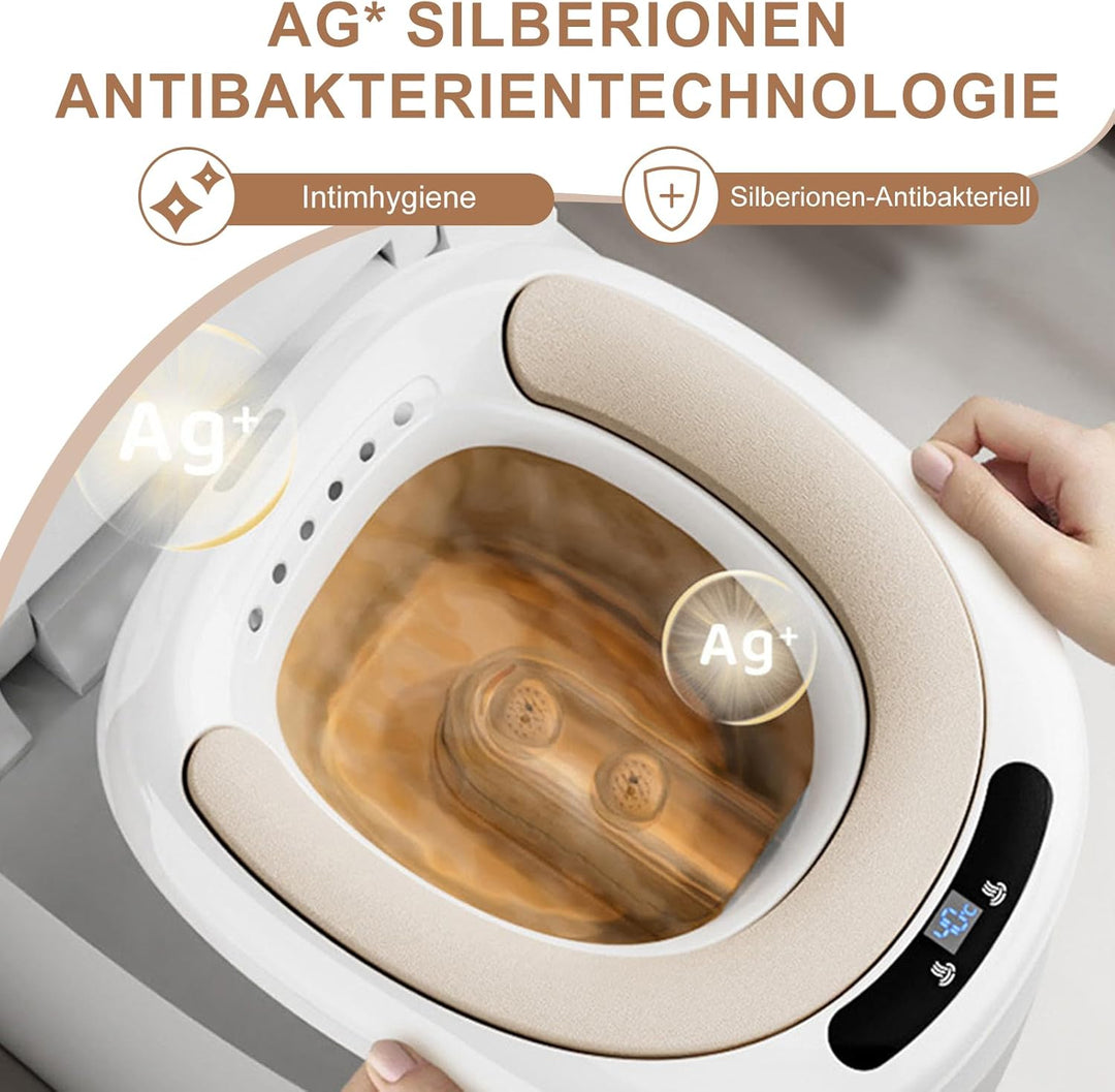 Sitzbad für Die Toilette, Geeignet für 99% Der Toiletten, Tragbares Bidet Mit Zwei DüSen FüR Die Gyn