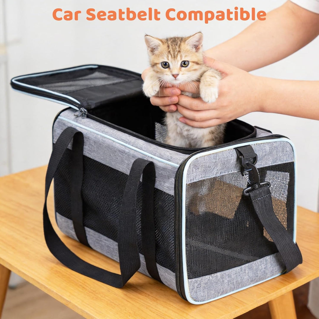 Transportbox Katze faltbar bis 7 kg mit 360° Belüftung Hundetasche | Hundetasche für Katzen kleine H